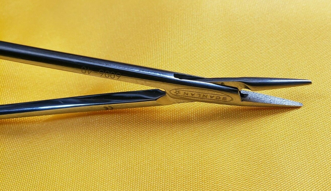 SCANLAN 6006-40 Surgical Diamond Dust Micro Needle Holder, Straight 10" 