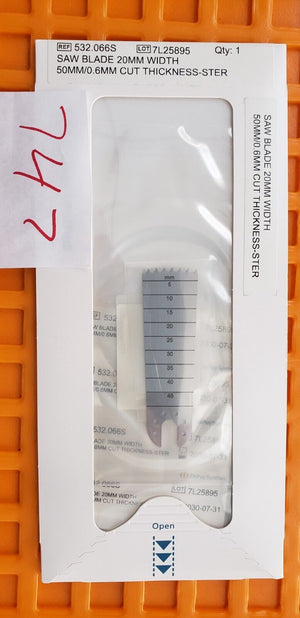 Synthes Surgical Orthopedic Saw Blade Attachment 20mm Width x 50mm In Date 2030