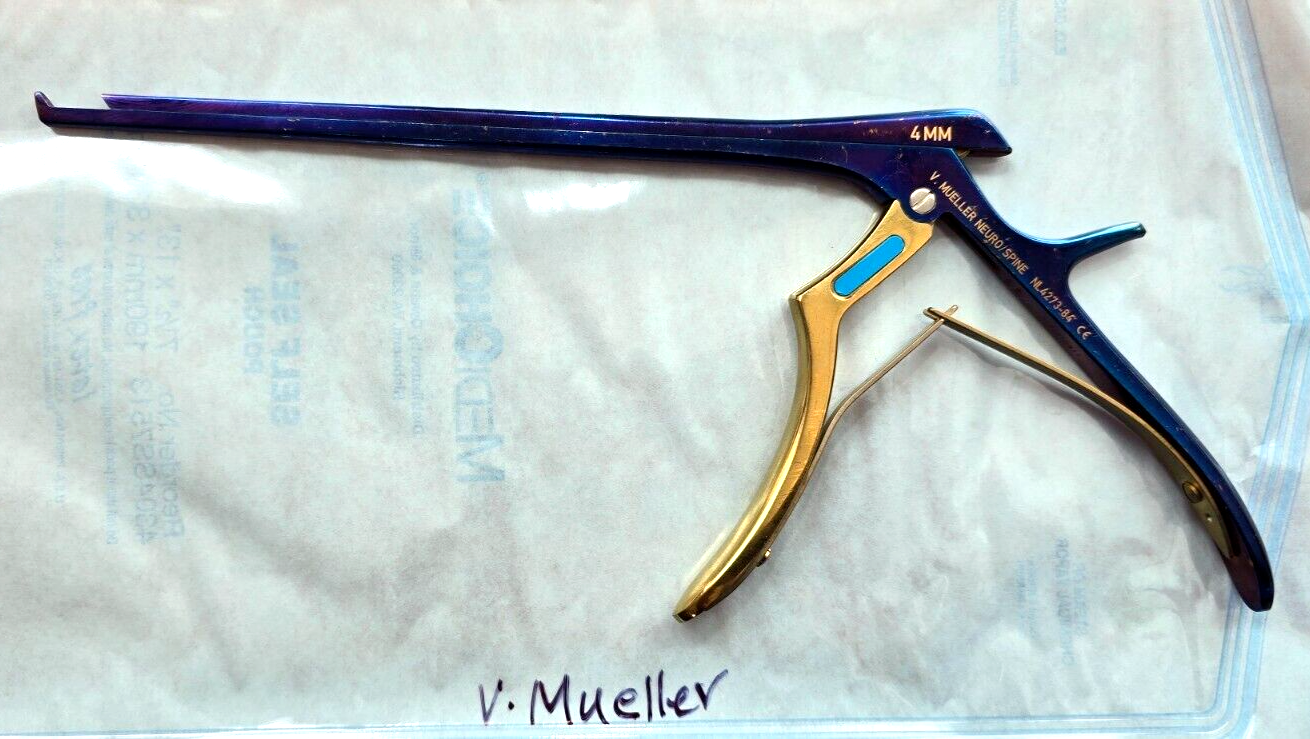 V.Mueller Surgical Kerrison Rongeurs 4mm x 40* Ceramic Coated.