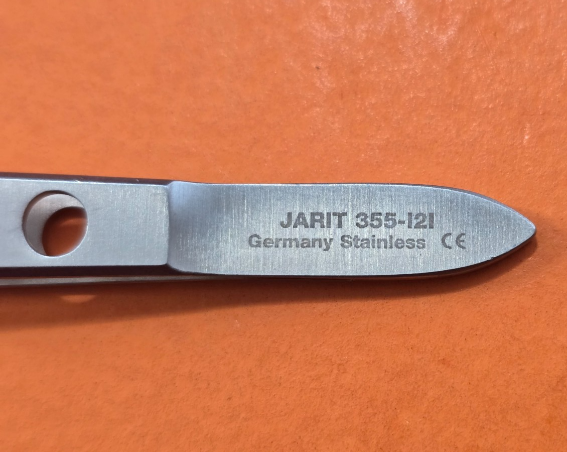 Jarit 355-121 Bishop Harmon Tissue Forceps 3 1/4" straight 1x2 teeth