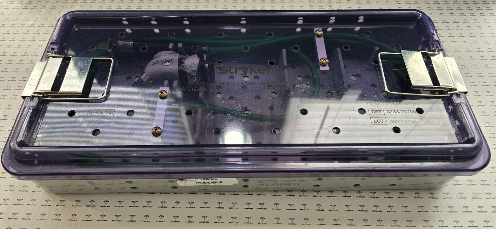 Stryker 1688 AIM 4K Camera Head & Coupler Green Fiber  Optic Cable with Tray