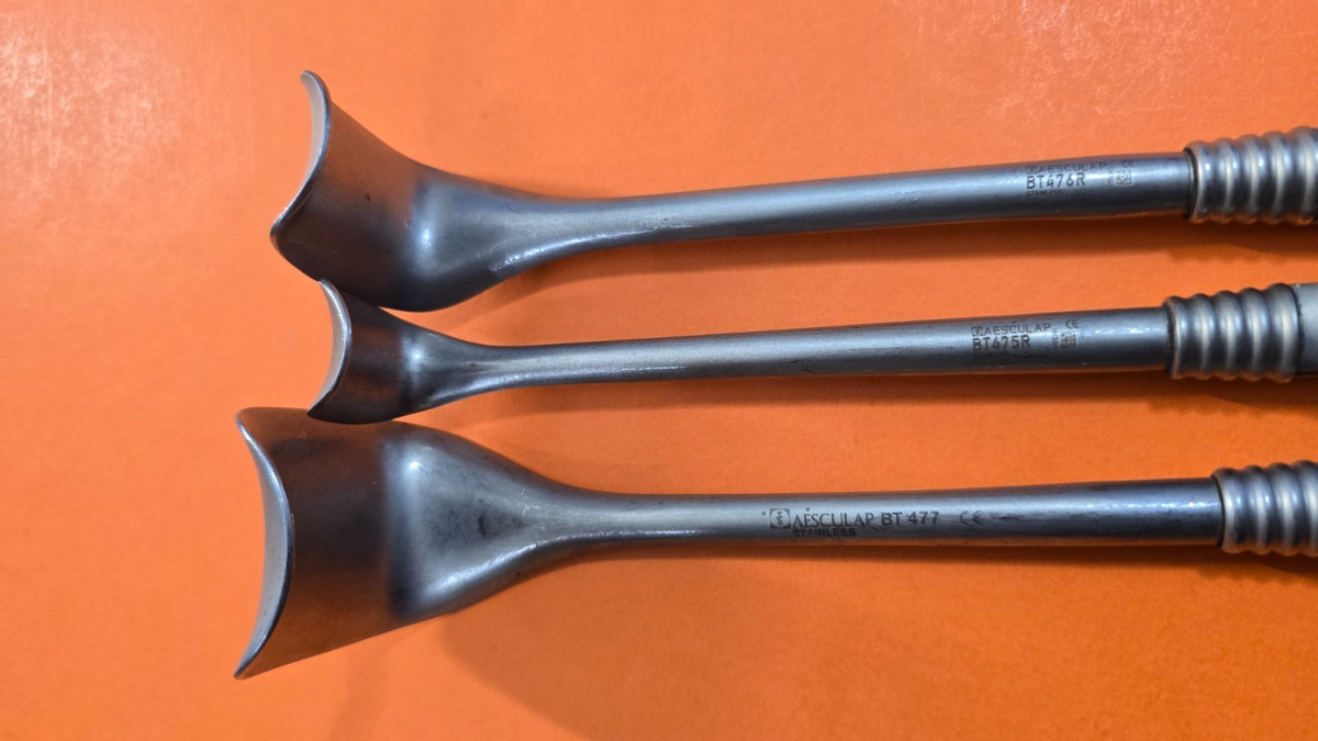 Aesculap BT475R Surgical Richardson Retractor Small,Medium,Large Set of 3