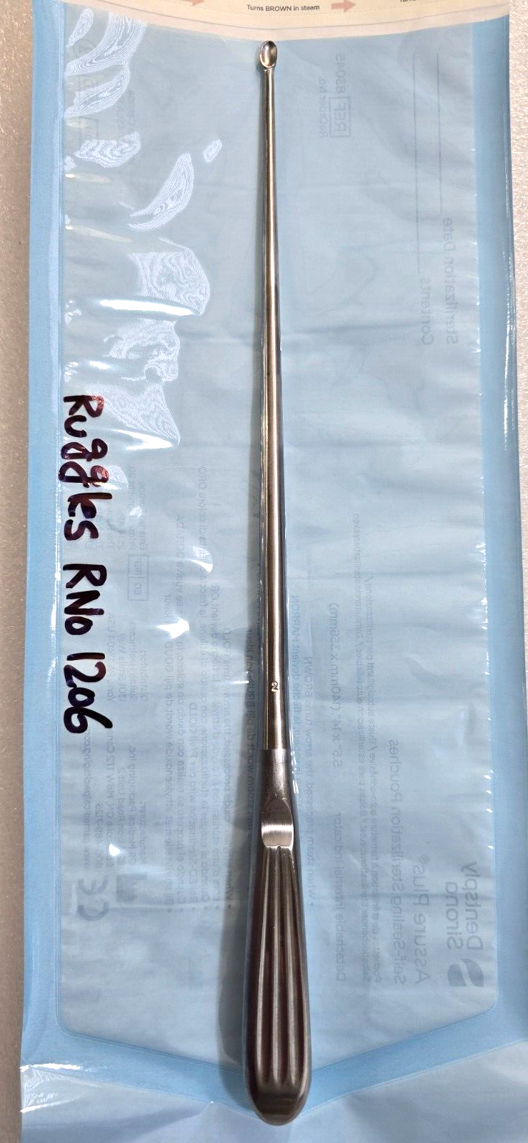 Ruggles RN1206 Surgical Neuro Spine Curette Size 2 Straight 12"