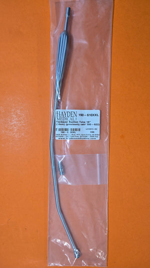 Hayden Medical Surgical Yankauer Suction Tube 16" (40cm) Stainless Steel