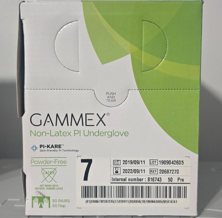 50-Pairs GAMMEX Encore Latex Under glove Size 7 REF: 0687265 Surgical Gloves