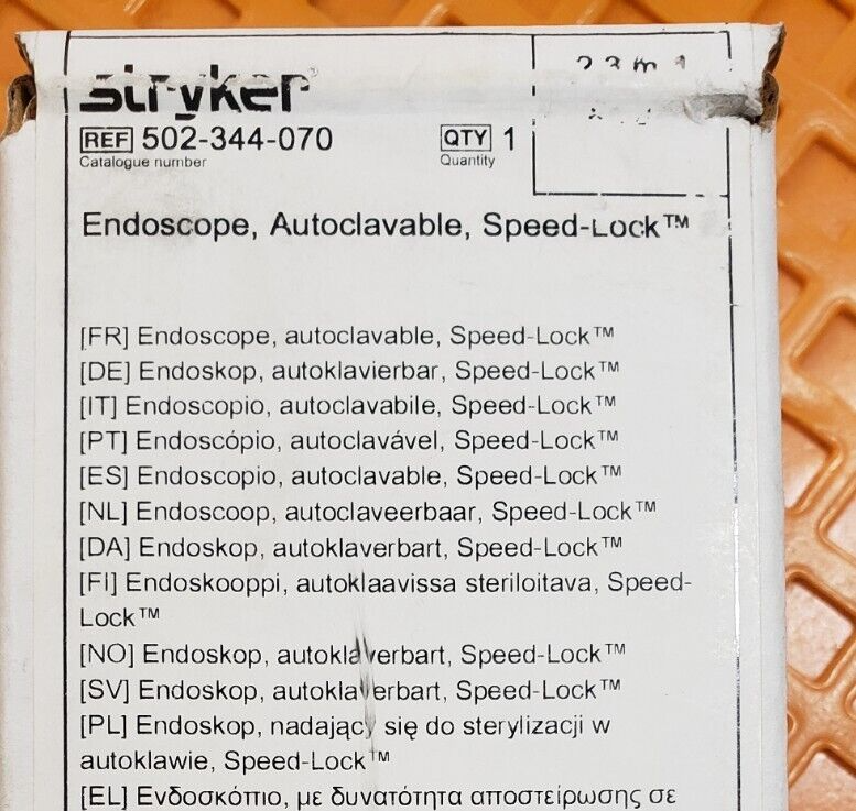 Stryker 502-344-070 Small Joint Arthroscope 2.3mm x 70° Autoclavable