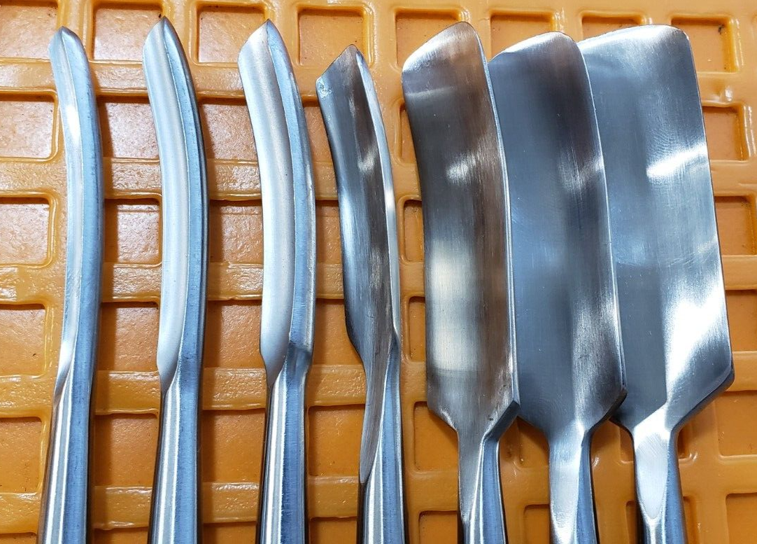 V. Mueller OS4360-011 Surgical Orthopedic Hibbs Gouges 9.5" Curved Set of 7