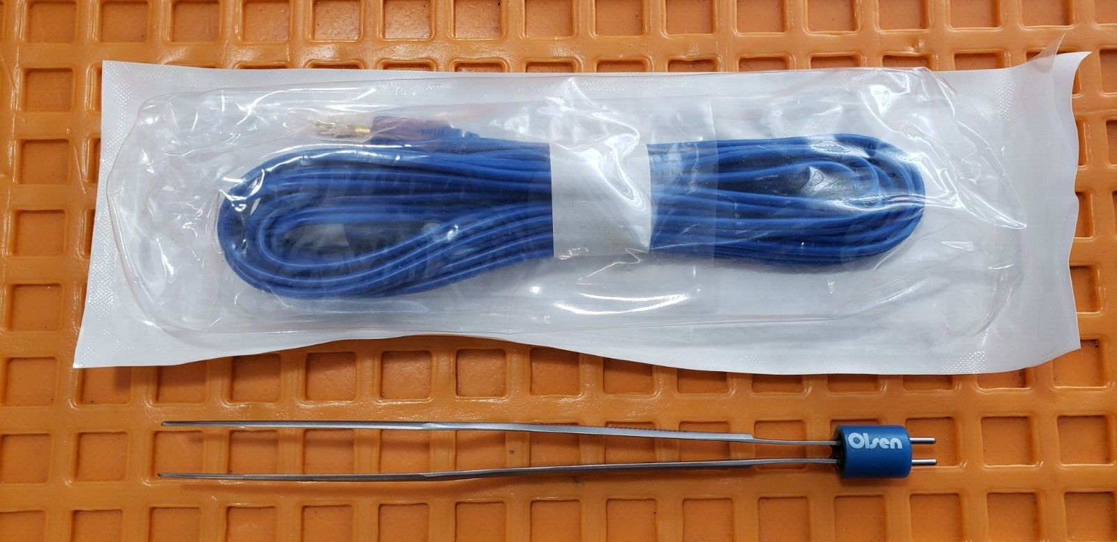 Olsen Surgical Bayonet Bipolar Forceps 7" Non Insulated & Olsen Bipolar Cord