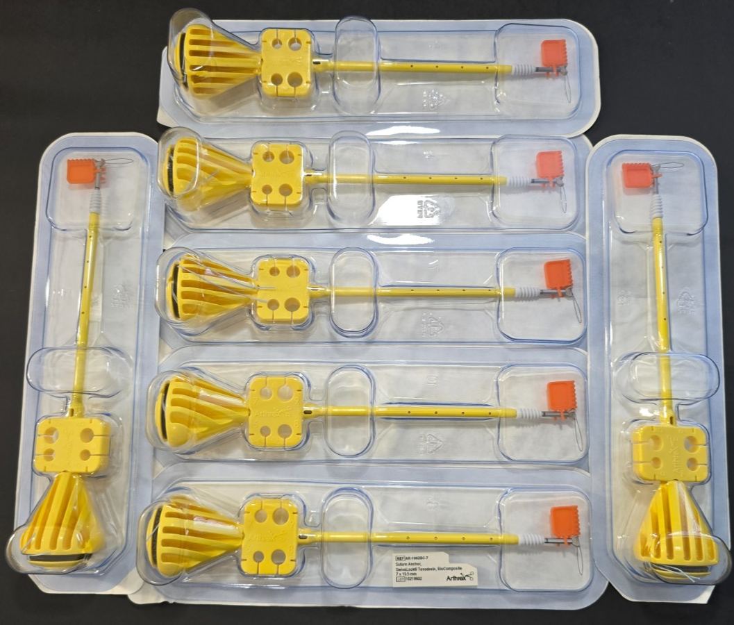 Lot of 7 Units Arthrex Orthopedic Anchor 7 x 19.5 mm , Yellow