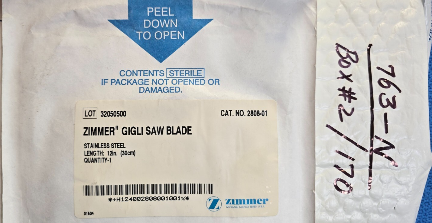 Zimmer Surgical Orthopedic Gigli Saw Blade 12" with Handles