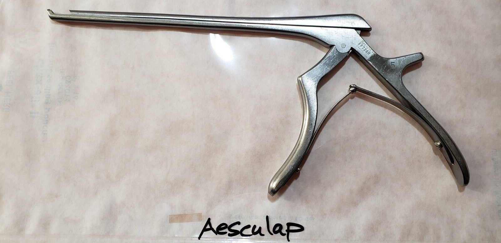 AESCULAP FF728R Surgical Orthopedic Kerrison Rongeur 5mm x 40 Degree Shaft 8"