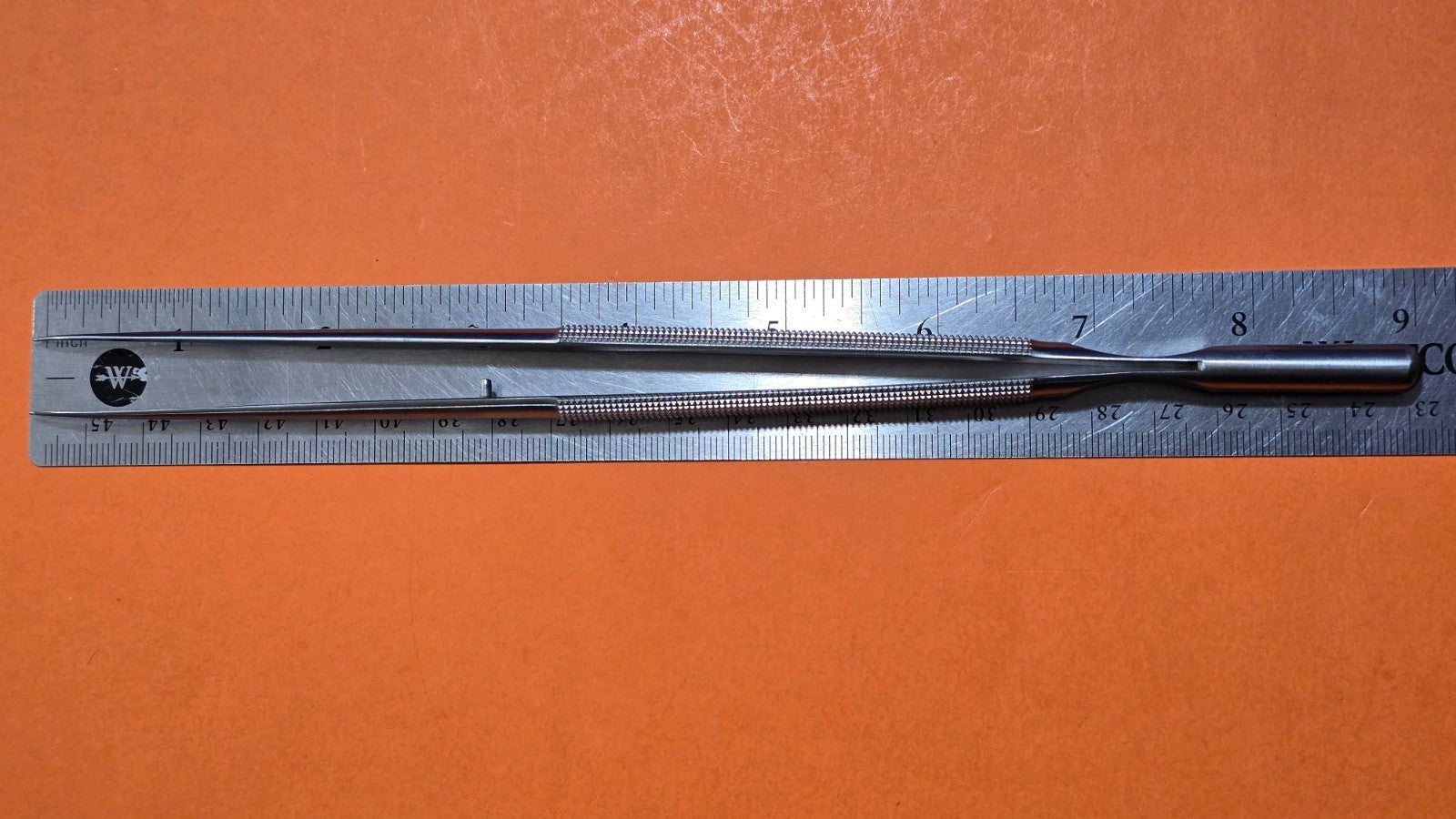 SCANLAN 4004-227 Surgical Dennis Micro Forceps 9" Diamond Dust 1mm Curved
