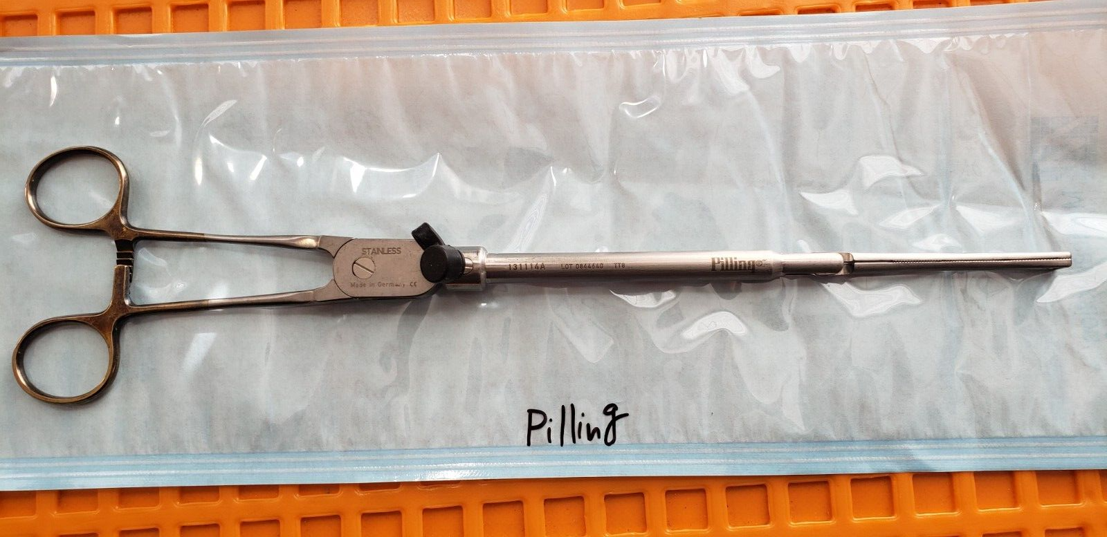 Pilling 131114A Surgical Landreneau Pennington Grasping Forceps Straight, 11"