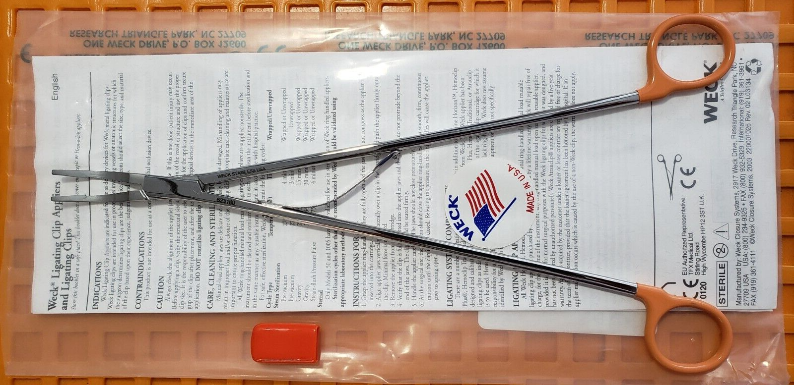 Weck 523180 Surgical Clip Applier 11" Large Curved Jaws