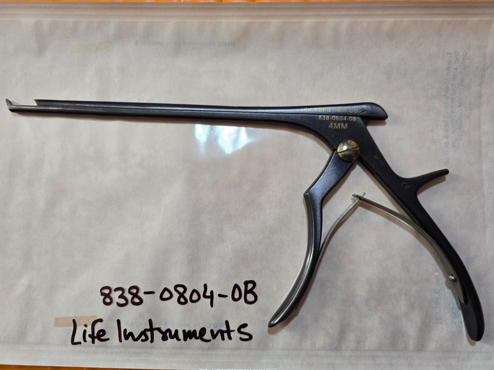 Life Instrument 838-0804-OB Ceramic Coated Kerrison Rongeurs 8" x 4mm x 45Degree