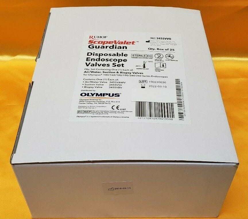Olympus 140/160/180/190/240/260 Series Endoscopes Valves Set 345SVV0 Box of 25