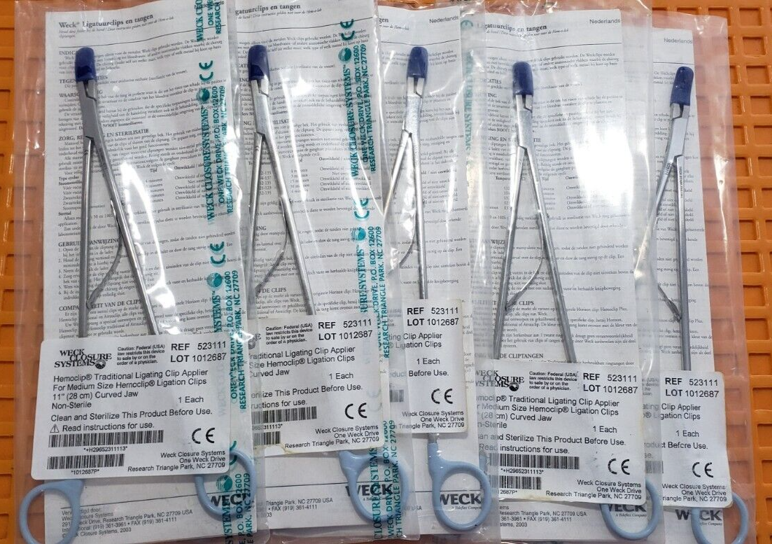 Weck 523111 Surgical Clip Applier 11" Medium Size Curved Jaws