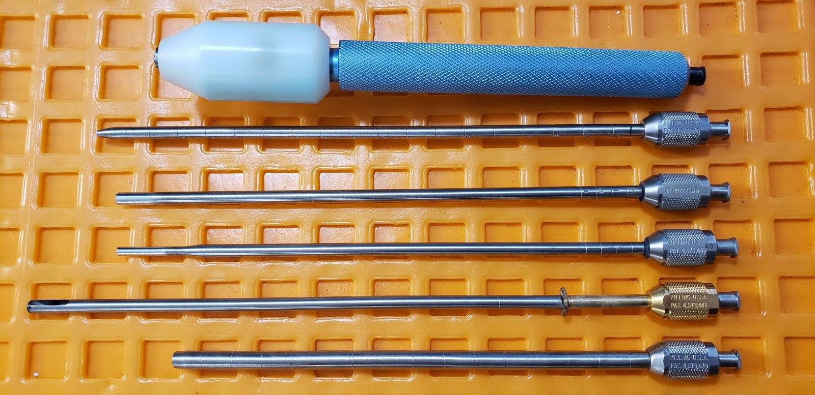 Pilling USA 53-1015 Surgical Cannula Set of 5 with Handle