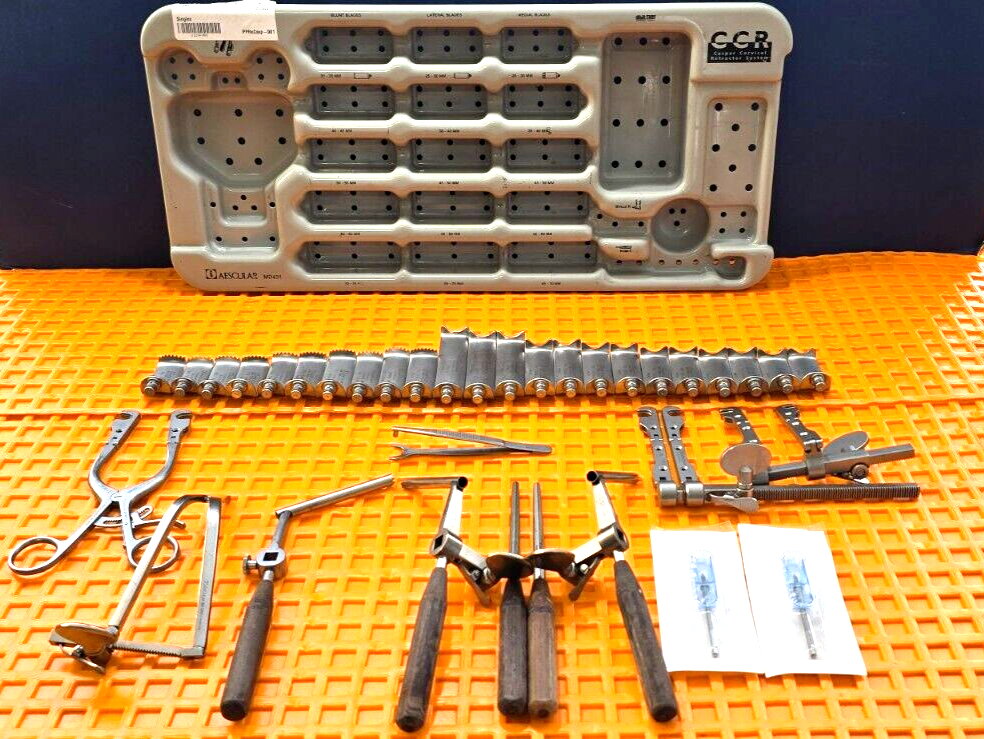 Aesculap Surgical Casper Cervical Retractor Set with Tray. (Made in USA)