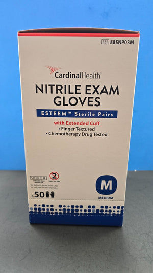50-Pairs Cardinal Nitrile Exam Glove Medium REF: 88SNP03 Surgical Gloves