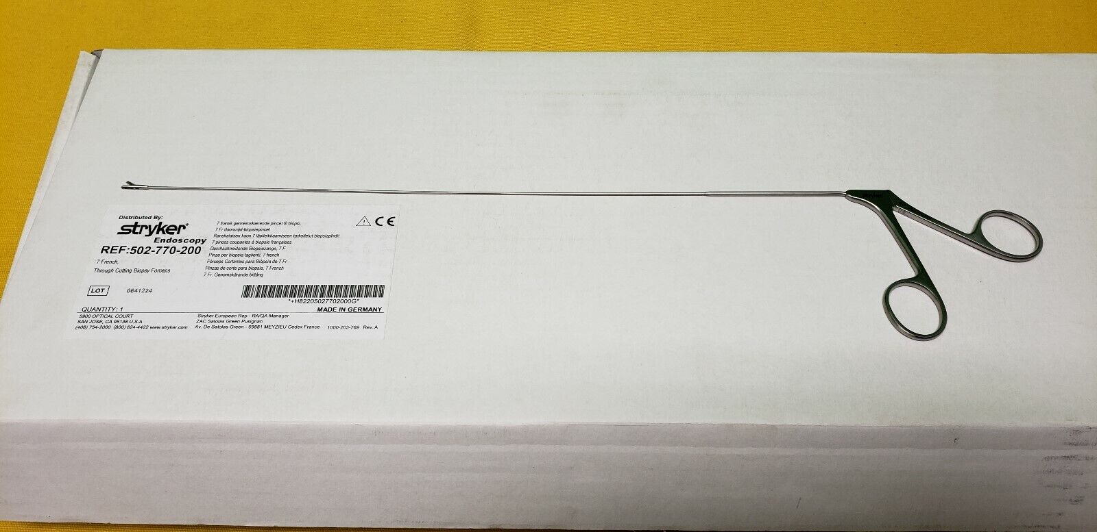 Stryker Surgical Laparoscopic 7Fr Semi-Rigid Biopsy Forceps, REF: 502-770-200