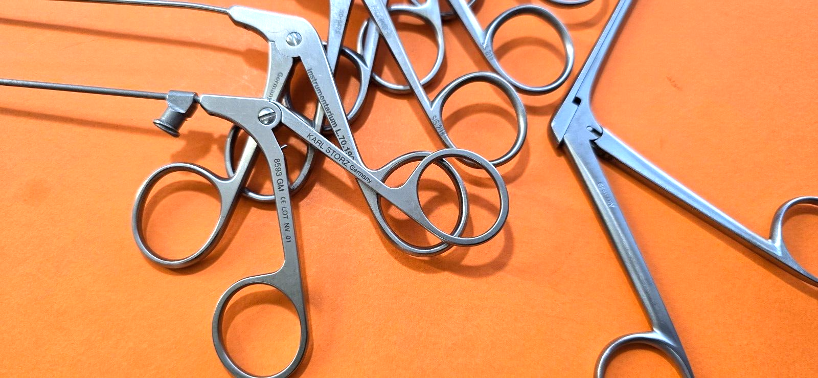 Karl Storz ,Pilling Surgical Laryngeal Instruments Set of 14-Pcs with Tray.