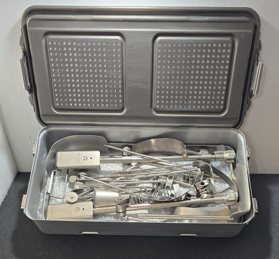 Thompson Surgical Retractor Set with Sterilization Box. (Made in USA)