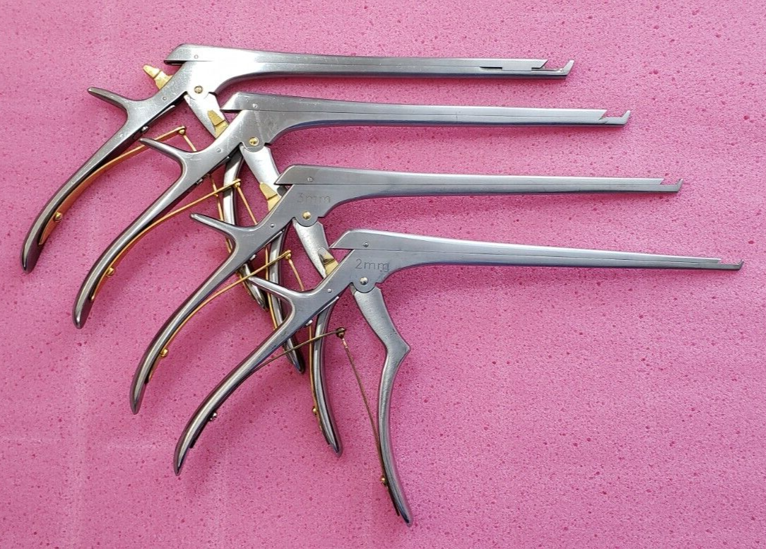 SSI Orthopedic Kerrison Rongeurs 8" Shaft 2,3,4,5mm 40 Degree Set of4 Detachable