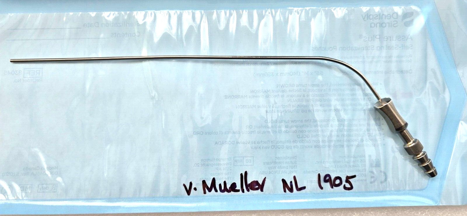 V.Mueller Surgical Frazier Suction Tube 7FR Angled Ref: NL1905