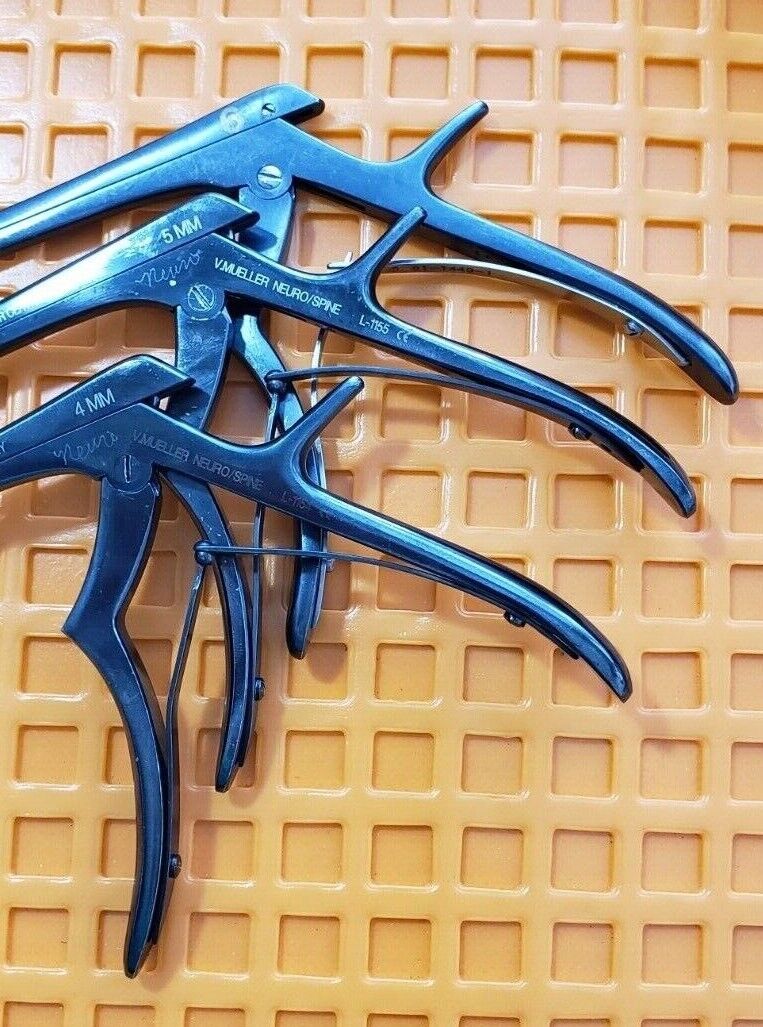 V.Mueller Surgical Orthopedic Kerrison Rongeurs 4,5,6mm Up 40 Degree Set of 3