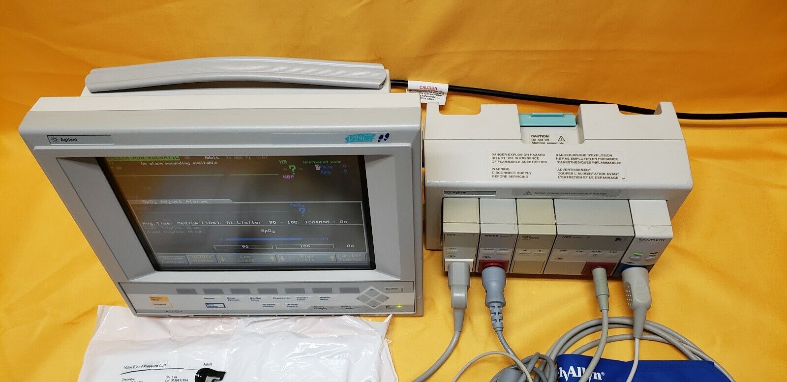 HP Agilent V24CT Critical Cardiac Care Patient Monitor with Cuffs & Accessories
