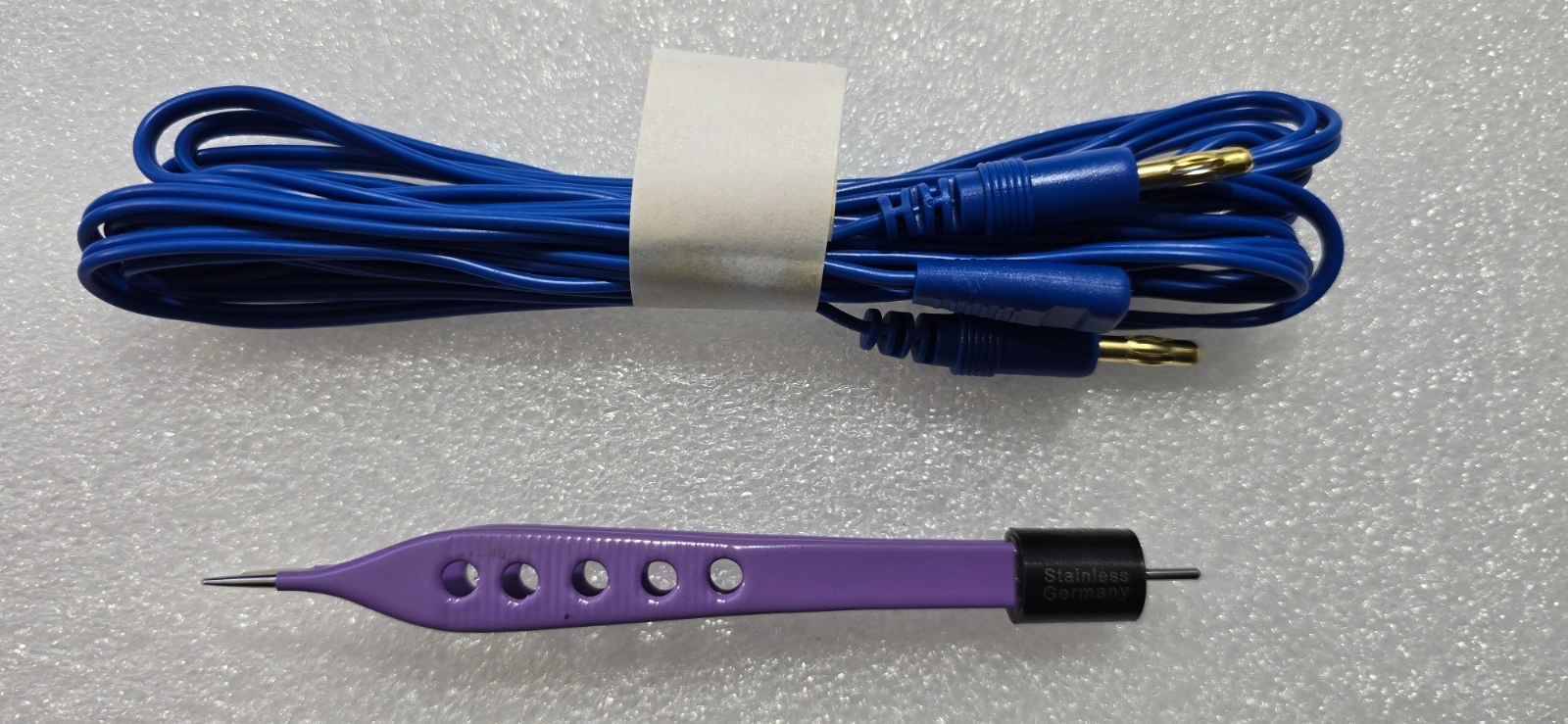 Turtle Surgical Adson Bipolar Forceps 5" Purple Non Stick Tips & Bipolar Cable