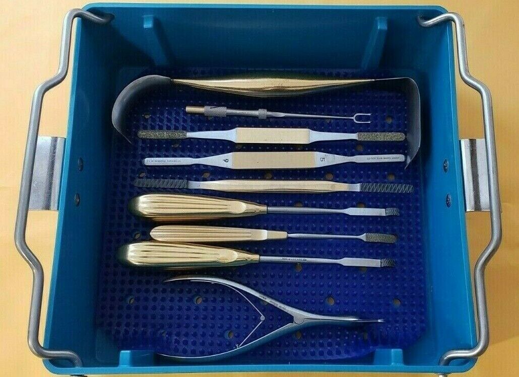 SCANLAN Surgical Rhinoplasty Instruments Set of 9 Pieces with Sterilization Tray