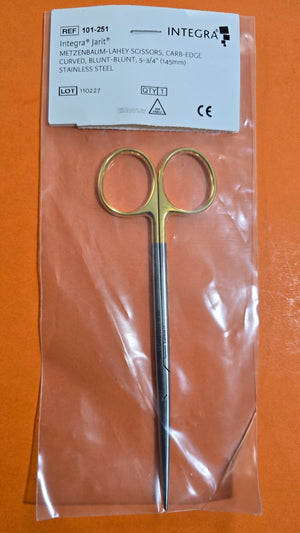 Jarit 101-251 Surgical Metzenbaum Lahey Scissors, 5 3/4" Curved Carbide Edge
