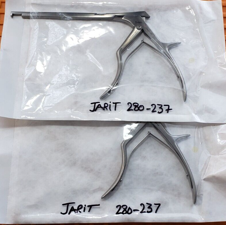 JARIT Orthopedic 280-237 Spurling Kerrison Rongeurs 90 Deg 5mm Up Bite 8" Shaft
