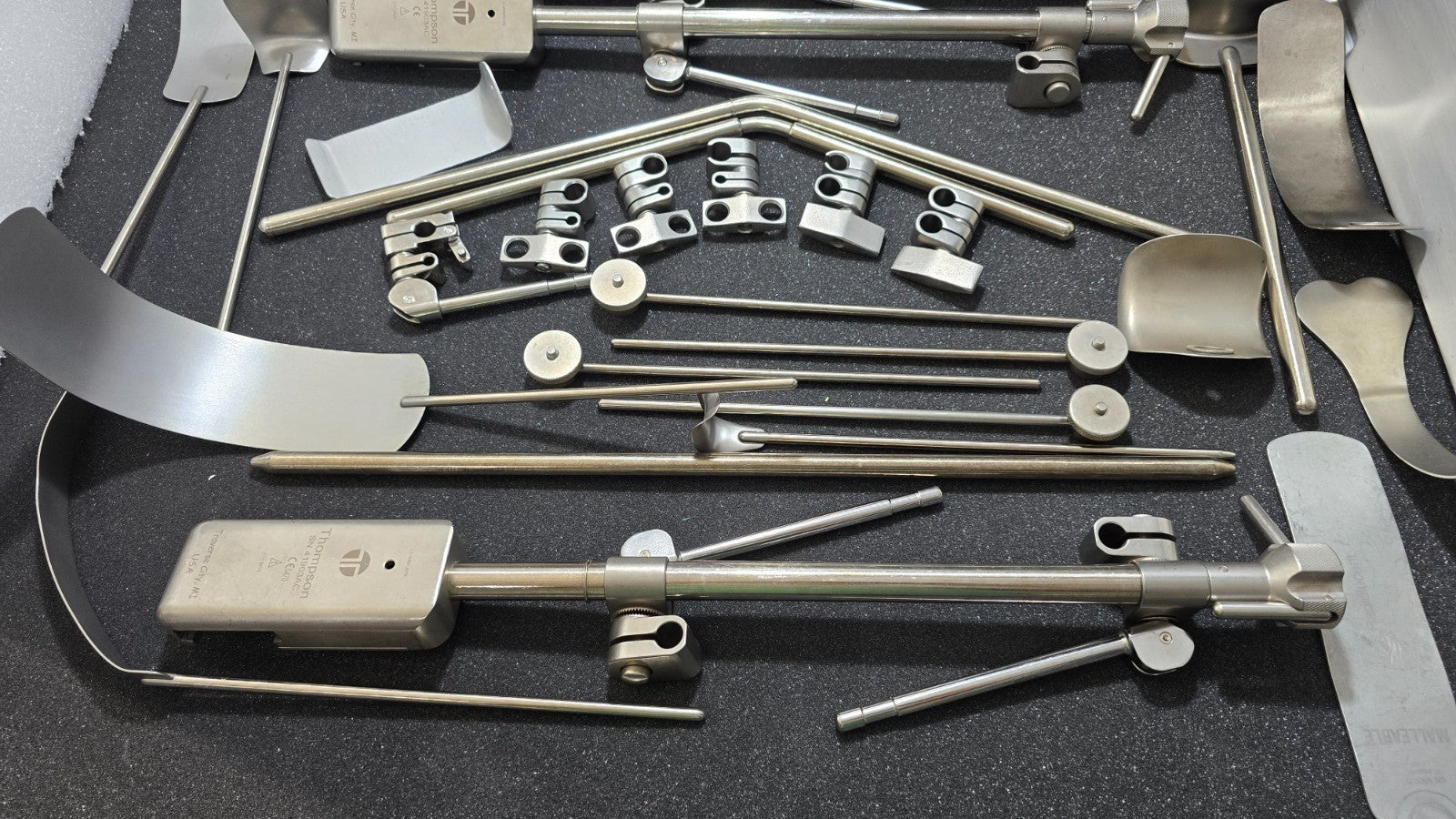 Thompson Surgical Retractor Set with Sterilization Box. (Made in USA)