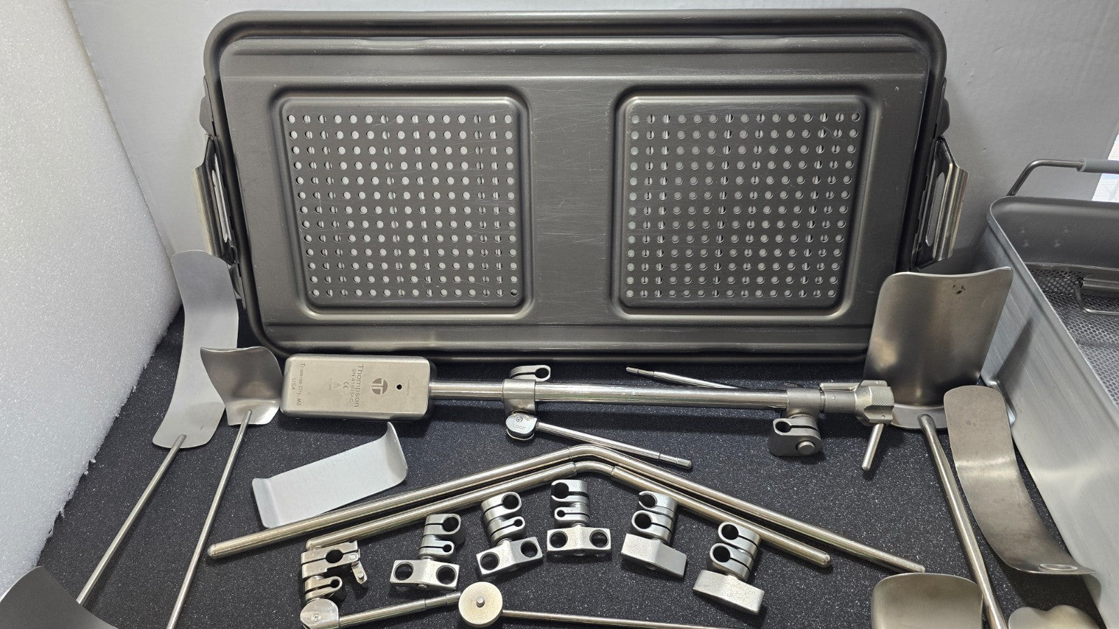 Thompson Surgical Retractor Set with Sterilization Box. (Made in USA)