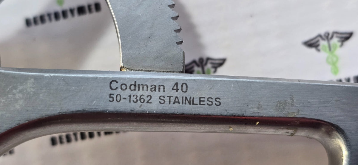 Codman 50-1362 Surgical Adson Retractor 9.5" sharp 3x3 Prongs.