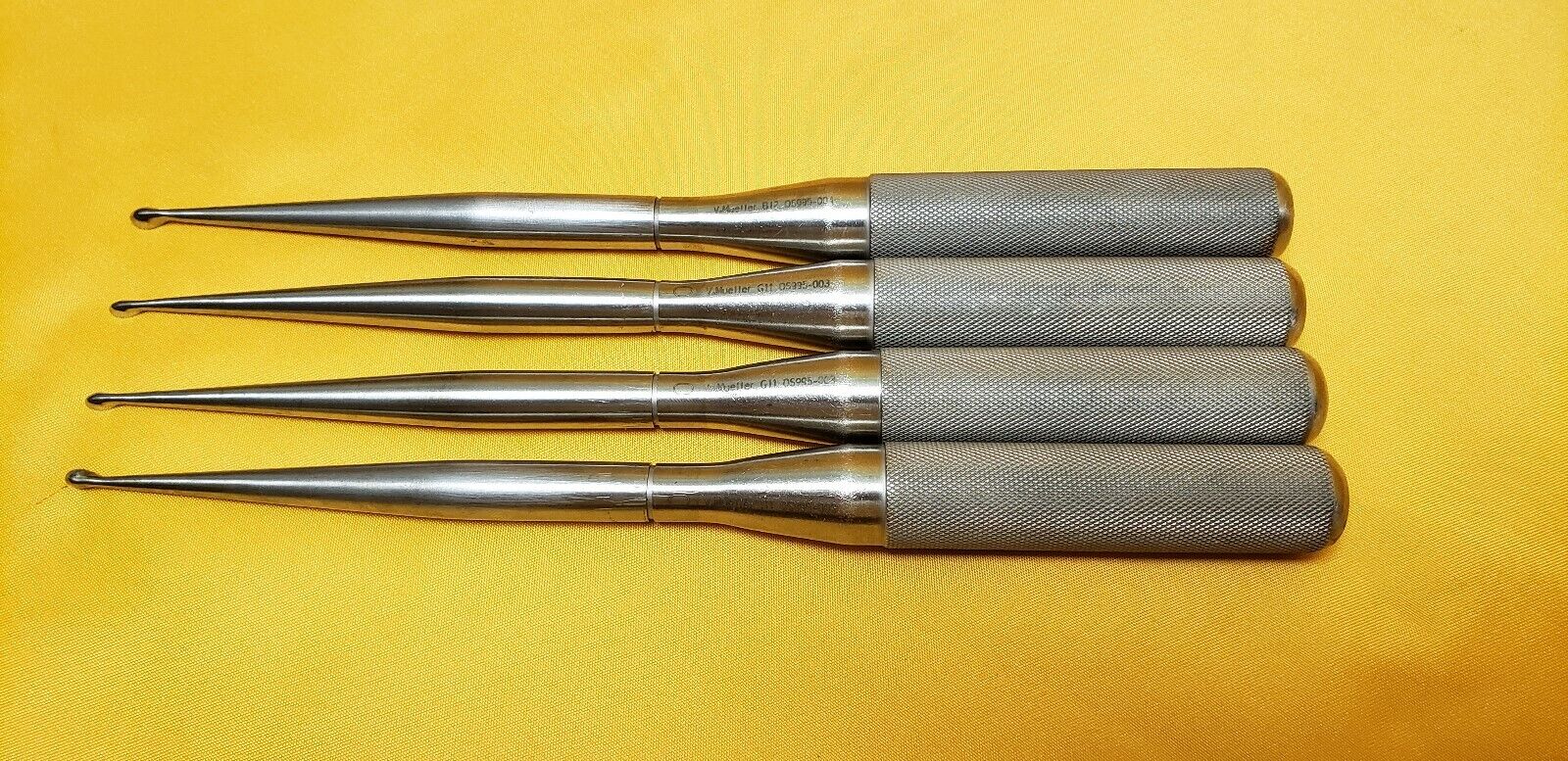 V. Mueller G11 OS995-003 Orthopedic Bone Curette #0.#1, 9" Set of 4