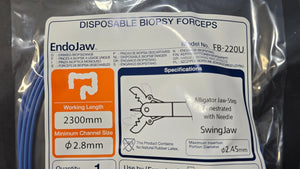 Olympus Biopsy Forceps 2.8mm x 2300mm (Disposable Alligator Jaws 2.8mm)
