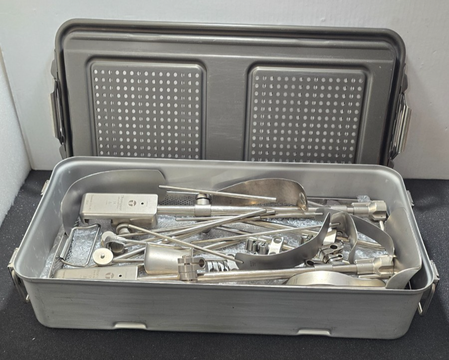 Thompson Surgical Retractor Set with Sterilization Box. (Made in USA)