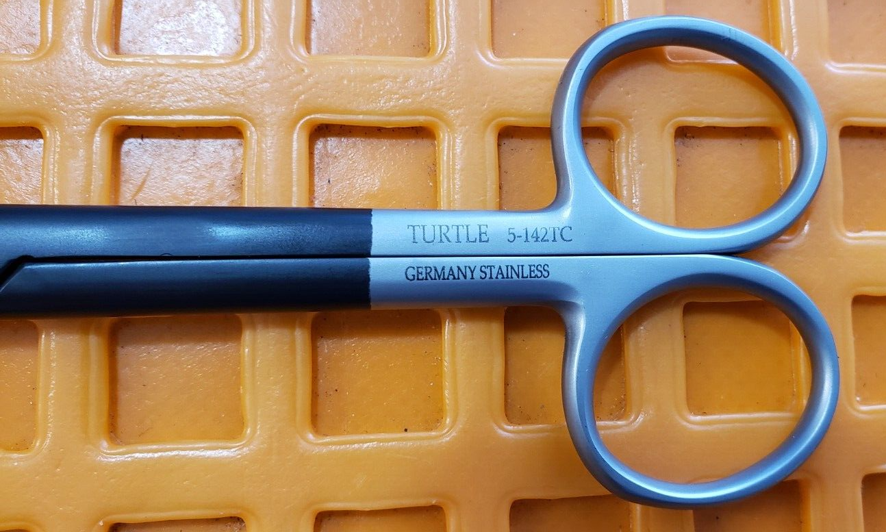 Turtle Surgical Mayo Dissecting Scissors 6" Curved TC Blades Black Coated
