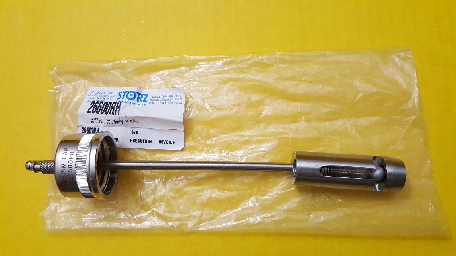 Storz Endoscopy Laparoscopy Mcgaw Bottle Cap, 1LTR REF: 26600RH