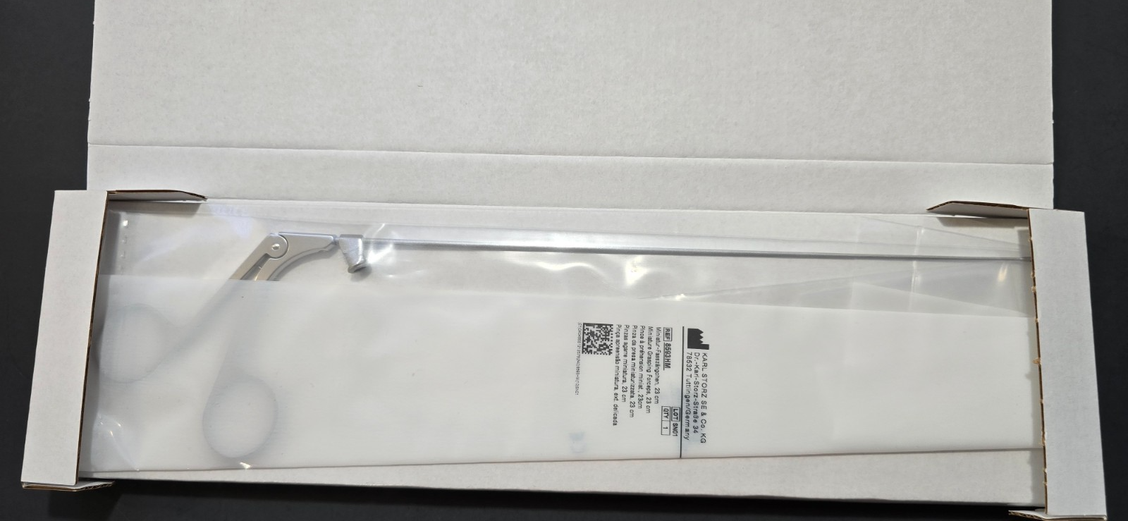 Karl Storz Surgical Laryngeal Grasping Forceps Curved 23cm