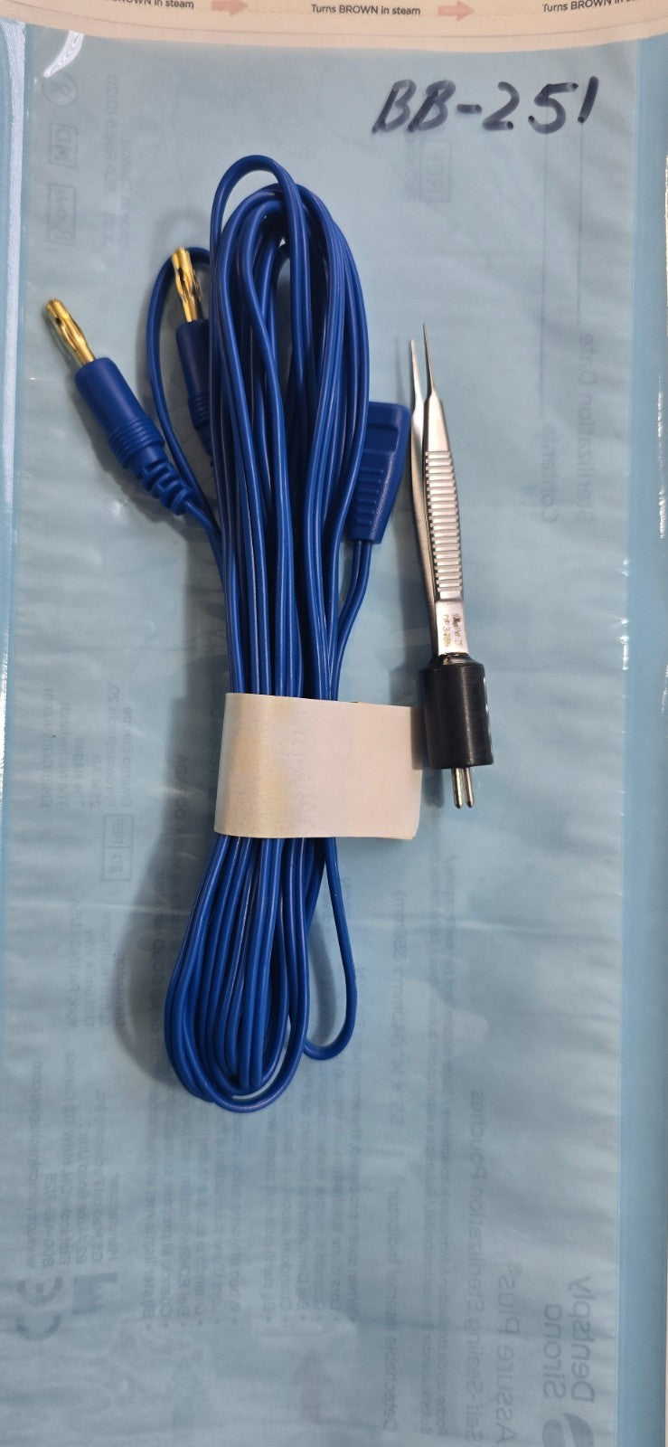 V.Mueller  OP3485 McPherson Bipolar Forceps 3.5" Straight with Bipolar Cable
