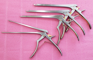 SSI Orthopedic Kerrison Rongeurs 8" Shaft 2,3,4,5mm 40 Degree Set of4 Detachable