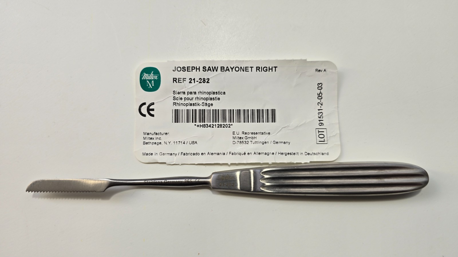 Miltex 21-282 Surgical Joseph Saw Bayonet  RIGHT