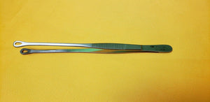 Singley Tissue Forceps 7" Fenestrated Serrated Jaws Straight