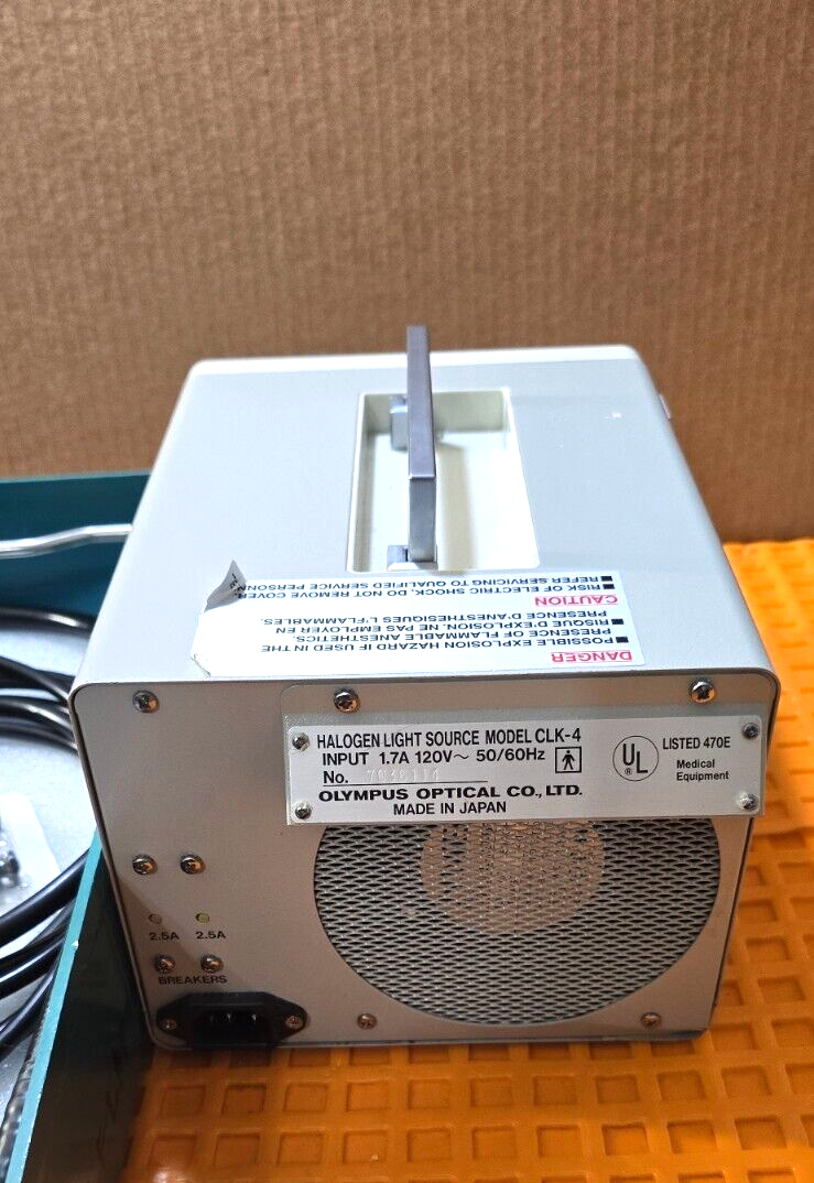 OLYMPUS CLK-4 Halogen Light Source with Fiber Scope Zero Broken Fiber.