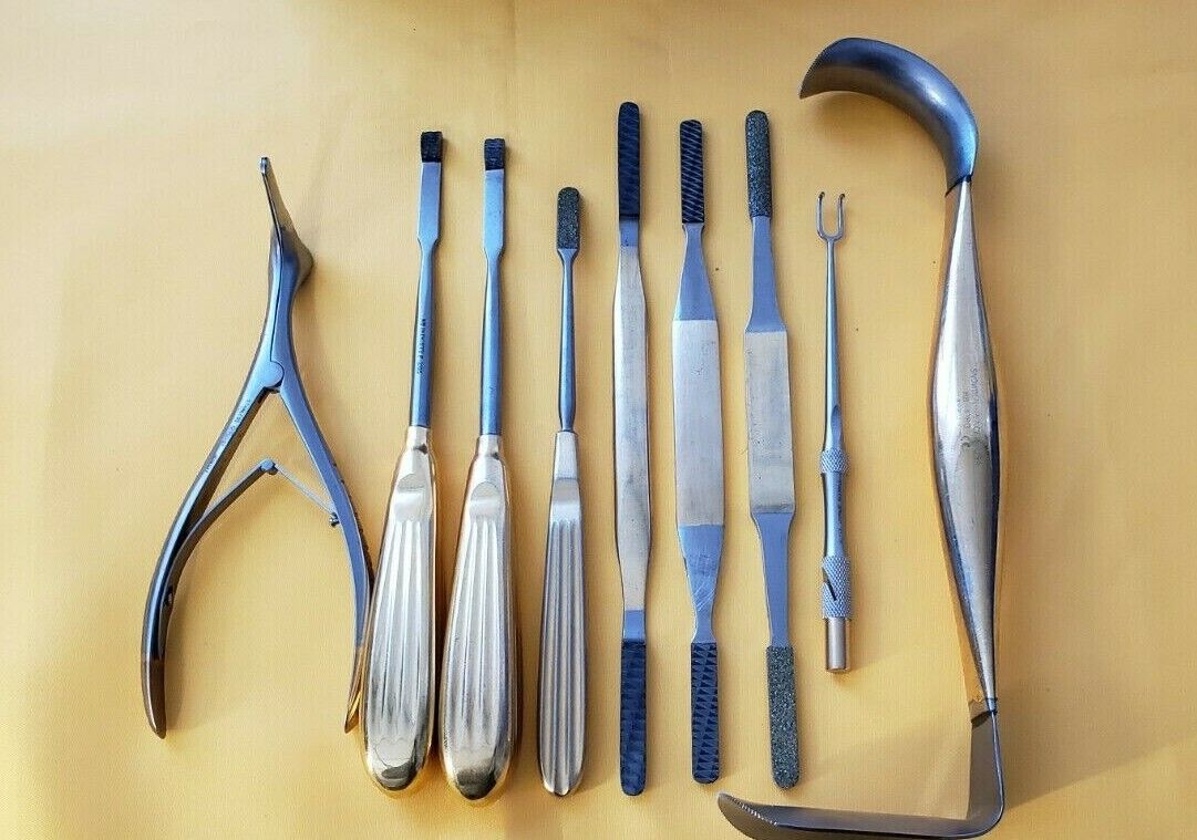SCANLAN Surgical Rhinoplasty Instruments Set of 9 Pieces with Sterilization Tray
